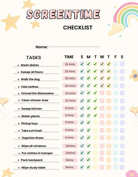 🌈 2025 Chore Chart for Kids – Fun & Interactive Printable! 🧹