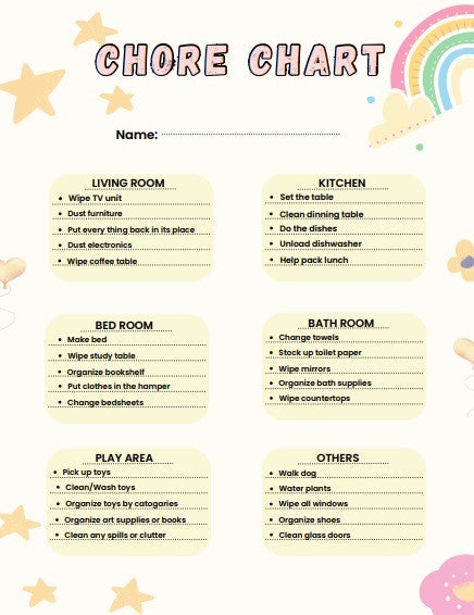 🌈 2025 Chore Chart for Kids – Fun & Interactive Printable! 🧹